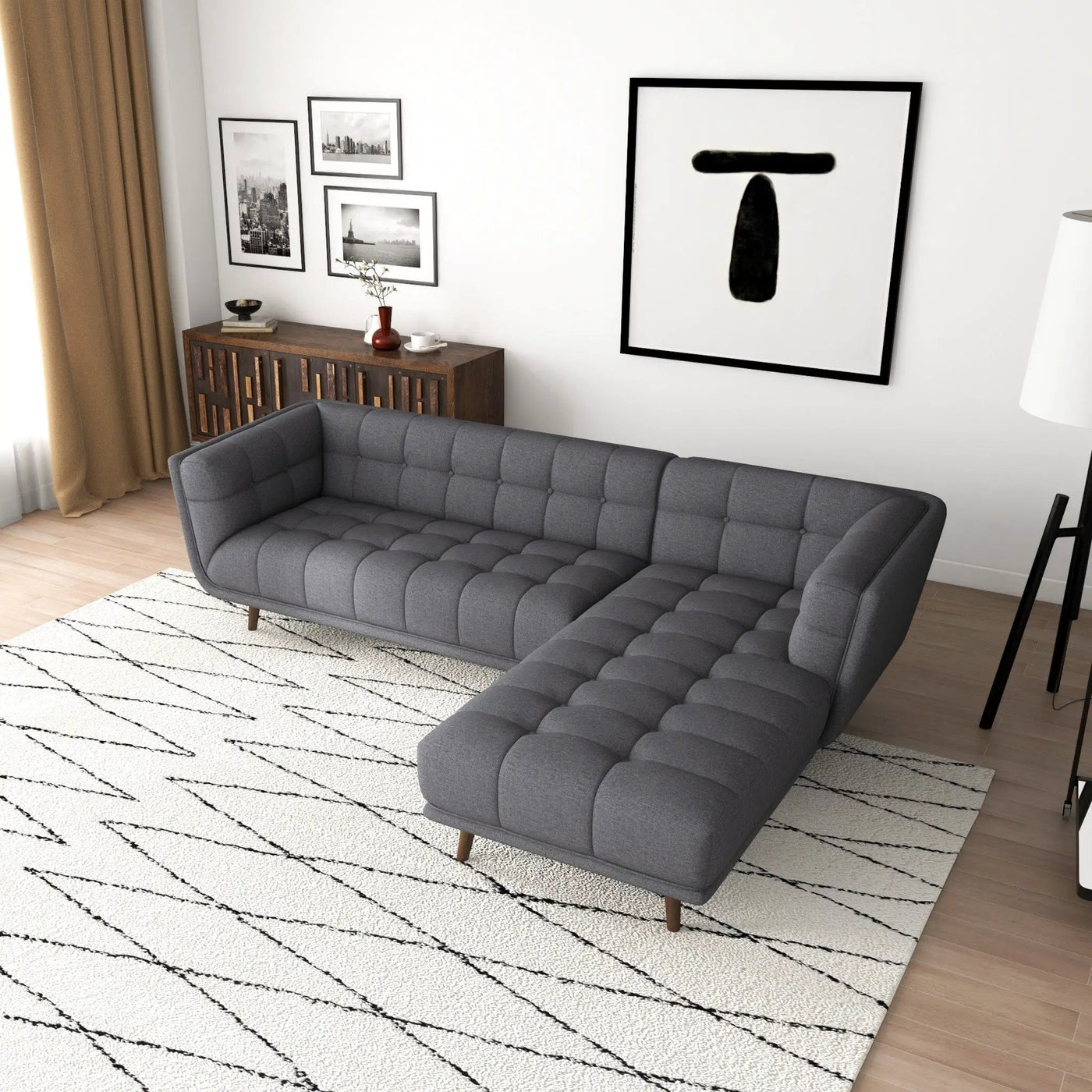 Addison - L Shape Sectional Sofa Tufted by HouseOfZazla