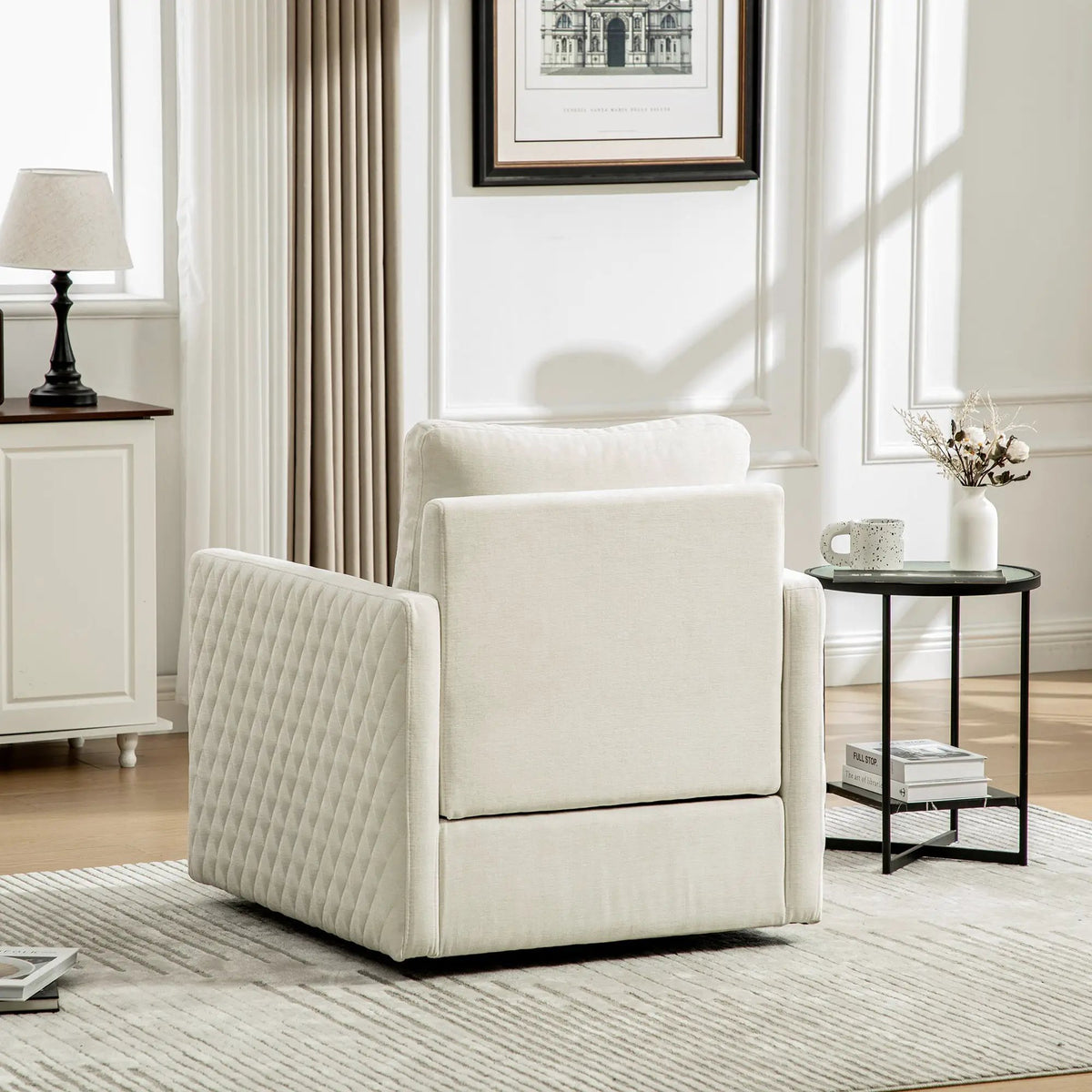 29.5''W Upholstered 360° Swivel Armchair with Hidden Storage by HouseOfZazla