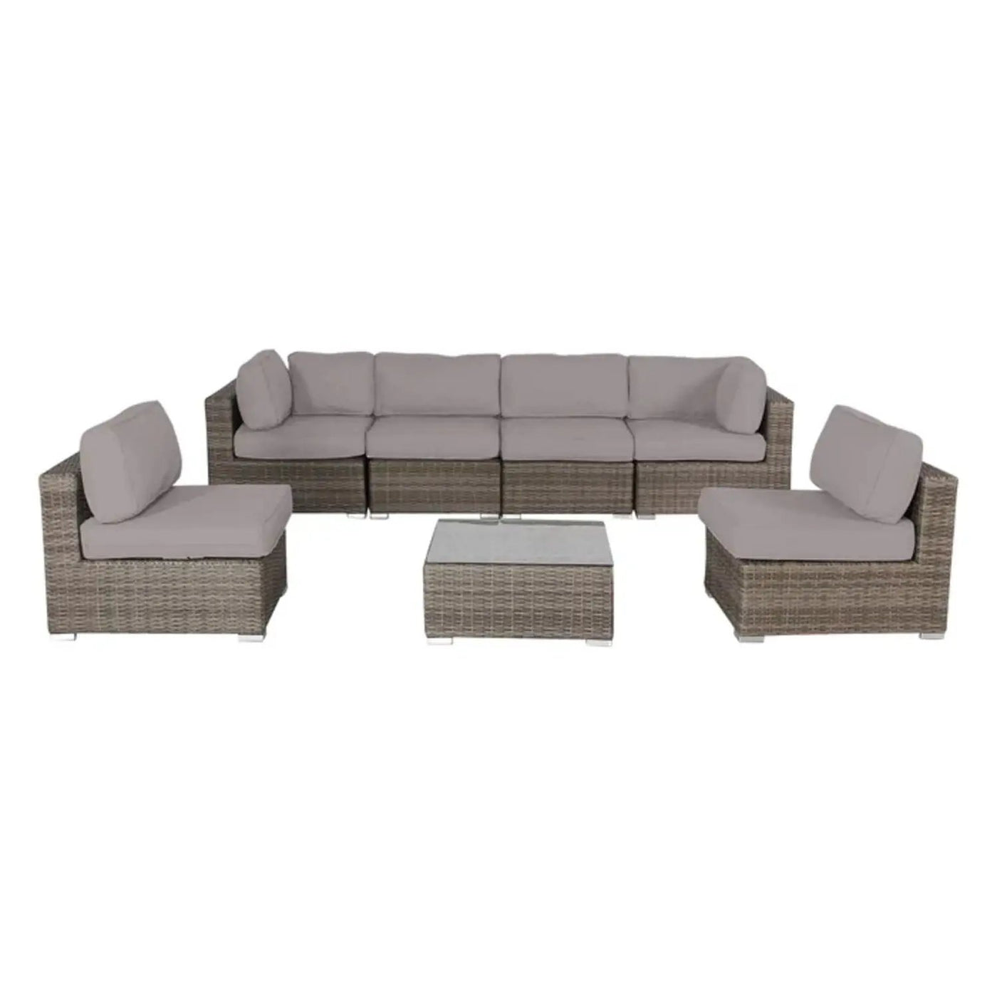 Seating Set With Cushions Handcrafted Wicker Design by HouseOfZazla