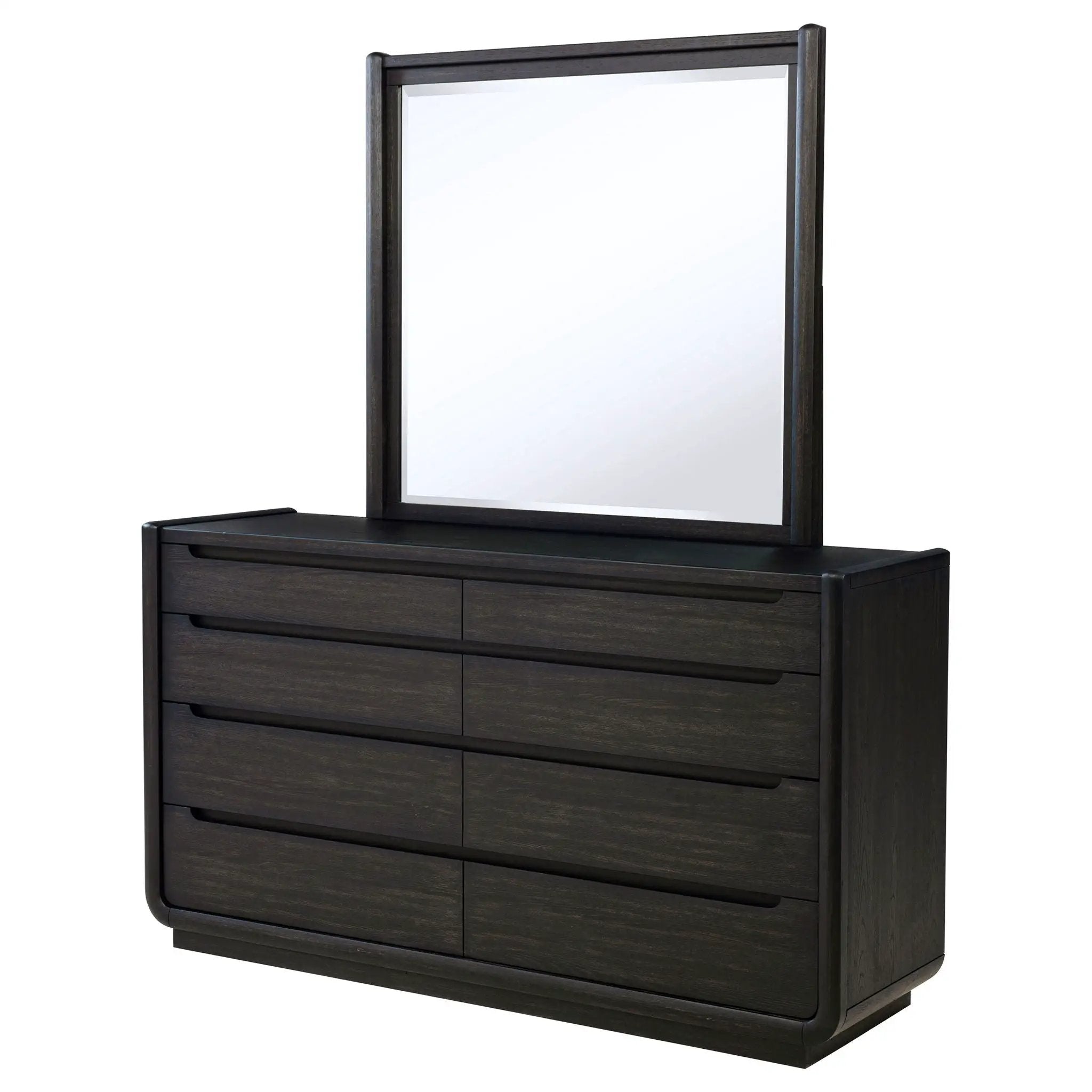 Leandro 8-drawer Bedroom Dresser with Mirror Burnished Black by Unique Piece Furniture