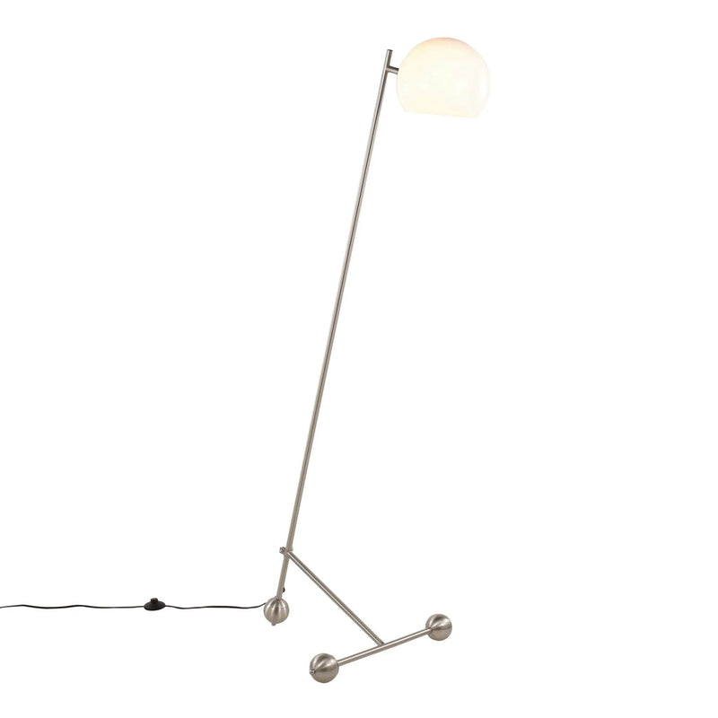 Eileen - Contemporary Floor Lamp - Nickel / White by HouseOfZazla