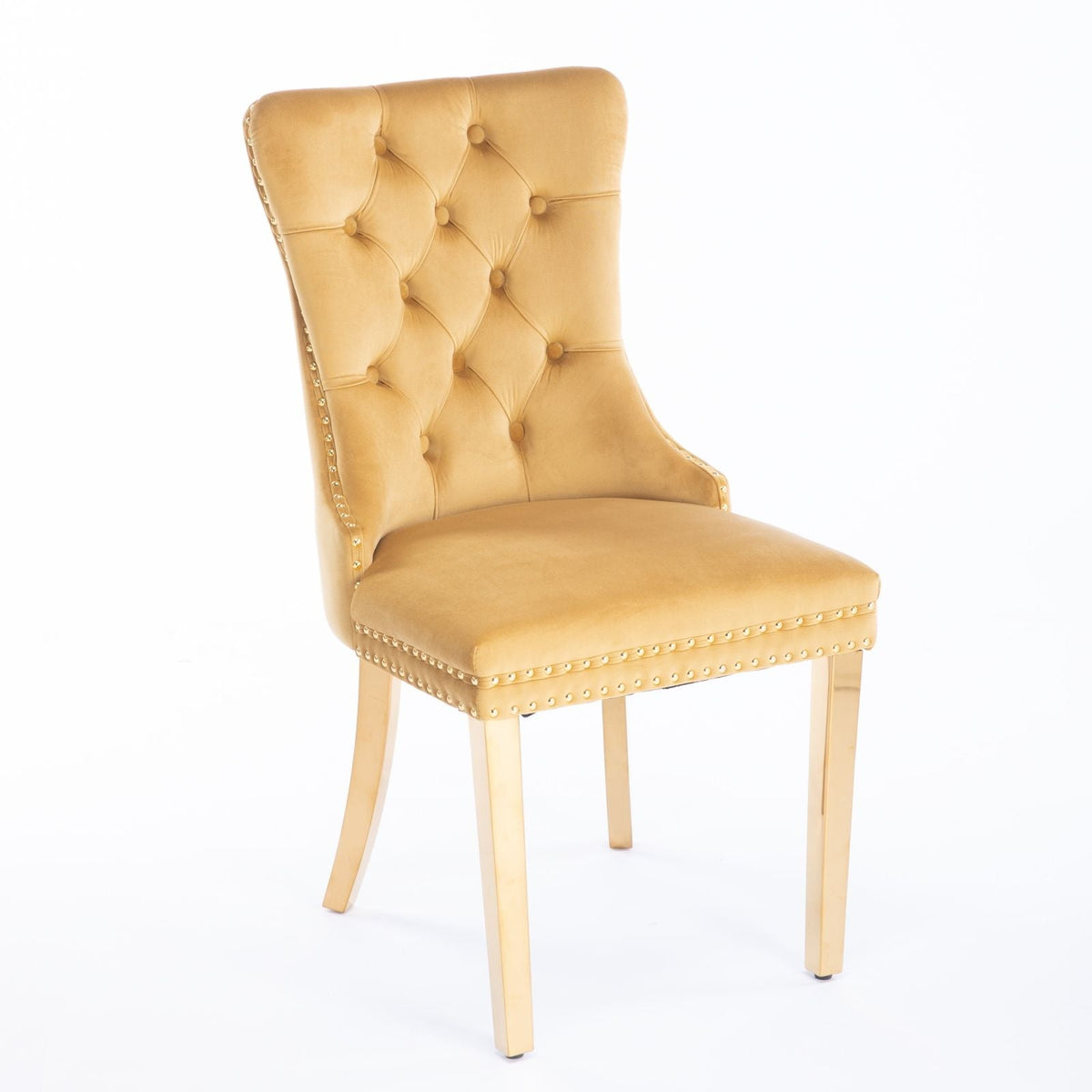 Modern Tufted Dining Chair Set of 2 with Velvet Upholstery - Nikki Collection, photo 24 of 28