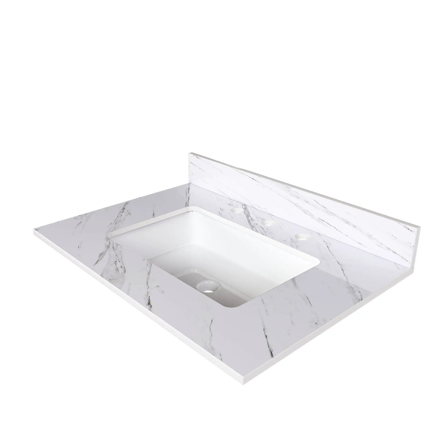 Bianco Carrara Venato Elegant Marble Vanity Top, Bathroom Vanity With Undermount Sink, Sintered Stone by HouseOfZazla