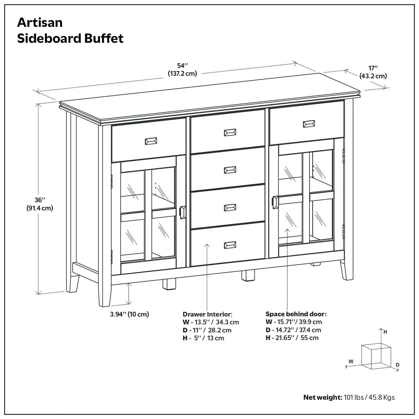 Artisan - Handcrafted Sideboard Buffet by Unique Piece Furniture