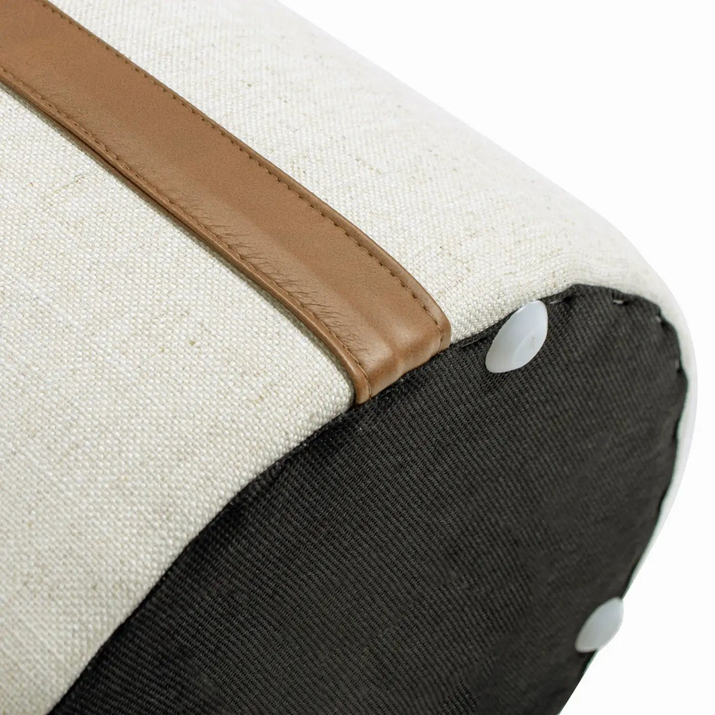 Brandy - Round Upholstered Storage Ottoman With Accent by HouseOfZazla