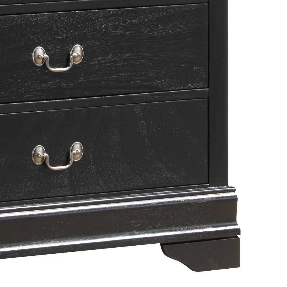 Traditional Storage Chest with Carved Bases and Dovetailed Drawers - Black or Dark Red, photo 10 of 12