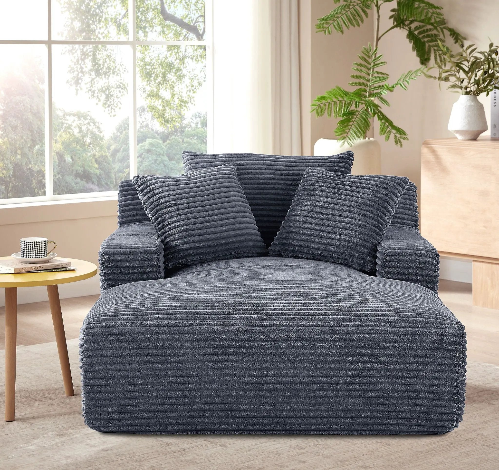 Cloudline - Oversized Chaise Lounge, Modern Comfy Couch With Full Foam Cushioning, Cozy Sleeper Sofabed by HouseOfZazla