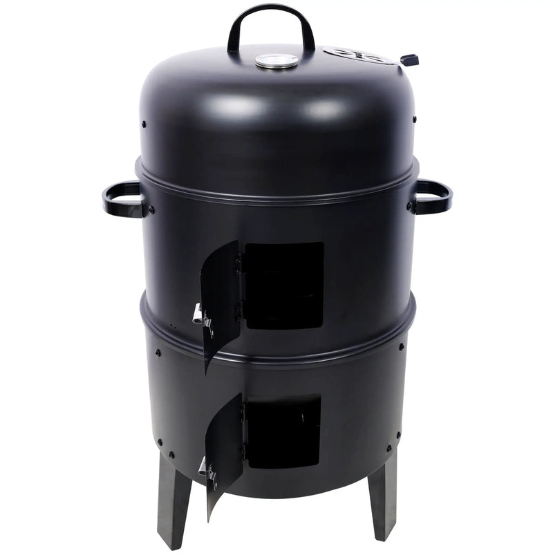 Portable Charcoal Smoker Grill For Outdoor Cooking - Black by HouseOfZazla