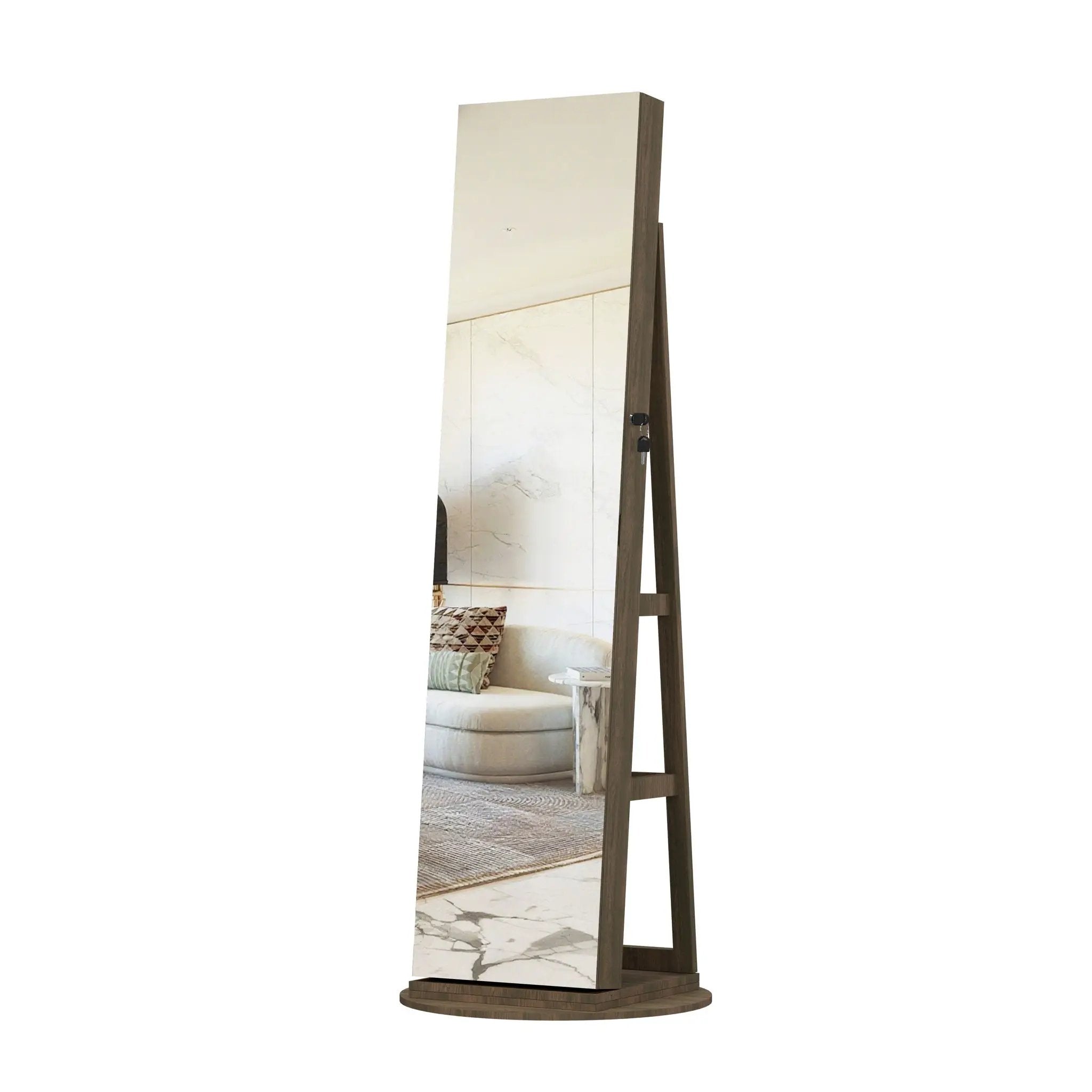Swivel Jewelry Cabinet With Full Length Mirror by HouseOfZazla