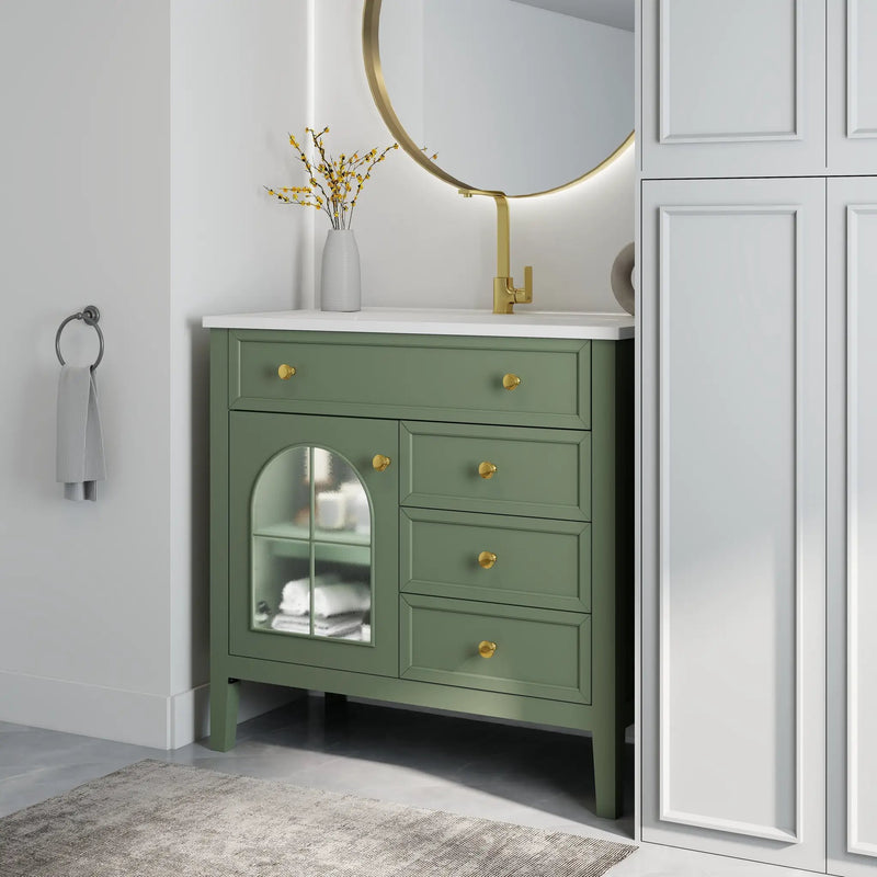 35.6" Mid-Century Bathroom Vanity Sink by HouseOfZazla