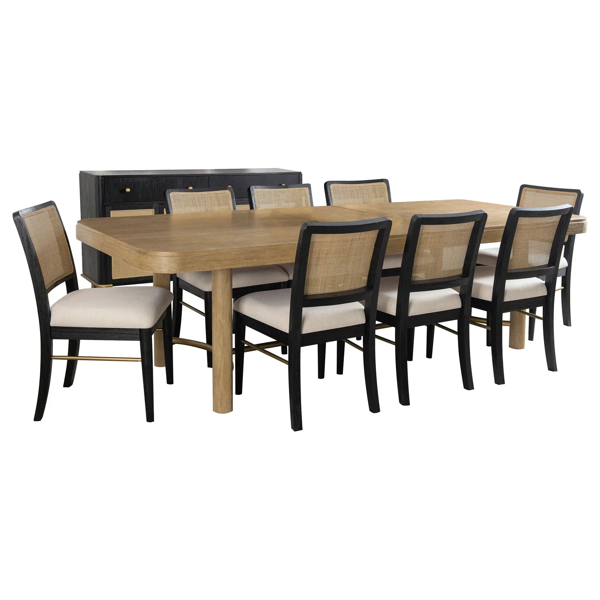 Arini 9-piece Extension Leaf Dining Table Set Sand Wash and Black by Unique Piece Furniture