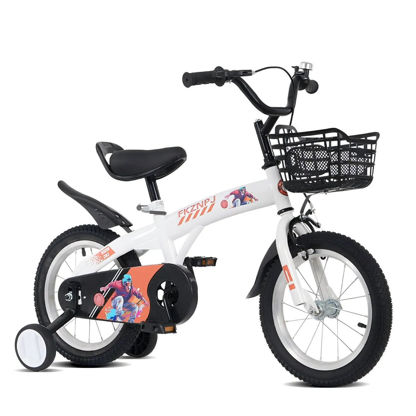Fkznpj - 18" Sporty Kids Bike With Training Wheels And Stand Adjustable Saddle Suitable For Boys And Girls Aged 5 - 10 Years Tall Height 39 - 49" Available In A Variety Of Colors by HouseOfZazla
