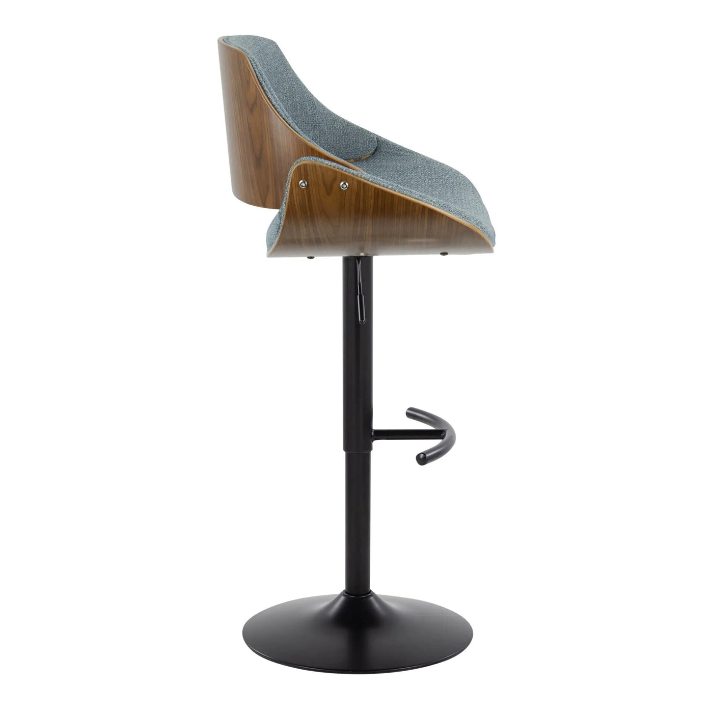 Fabrizzi - Mid Century Modern Adjustable BarStool With Rounded T Footrest (Set of 2) by HouseOfZazla