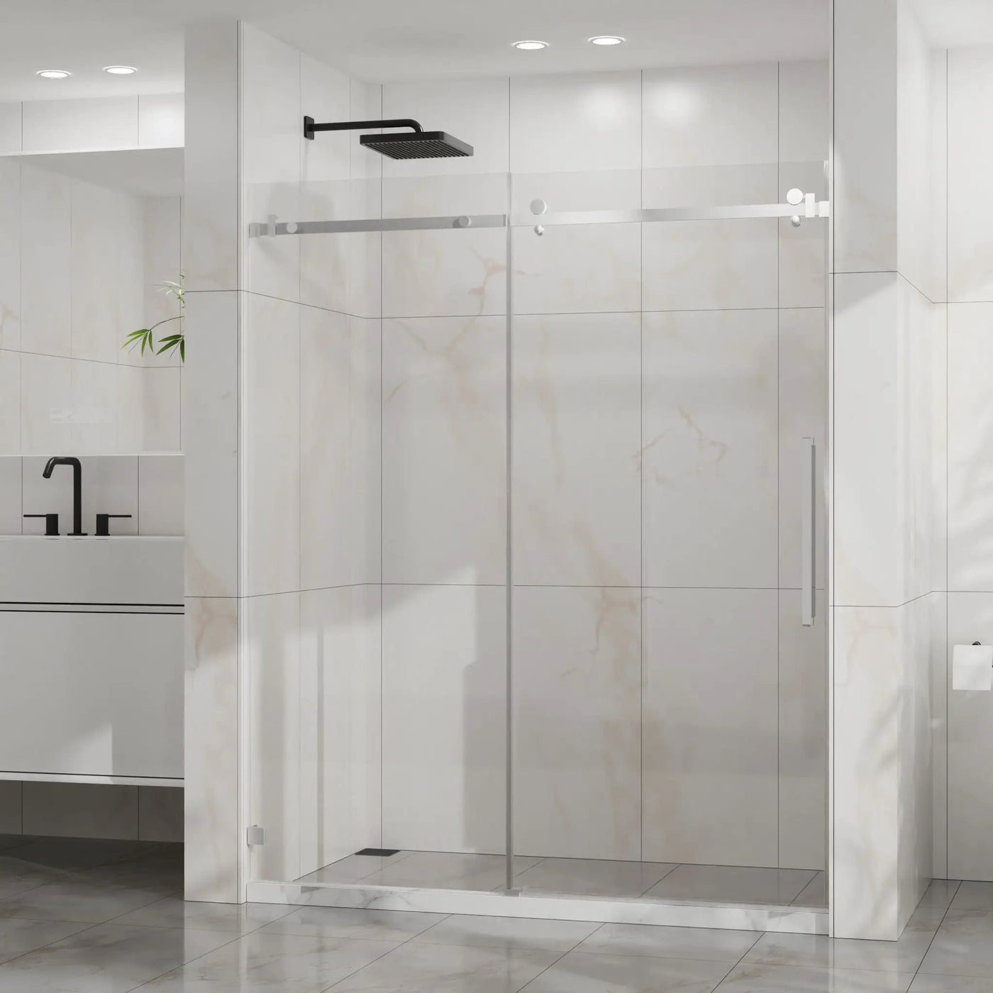 Frameless Tub Sliding Shower Door With Easy Clean Coating by HouseOfZazla