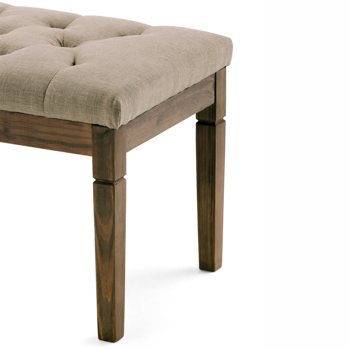 Upholstered Tufted Ottoman Bench with Solid Wood Base - Multiple Colors, photo 23 of 26