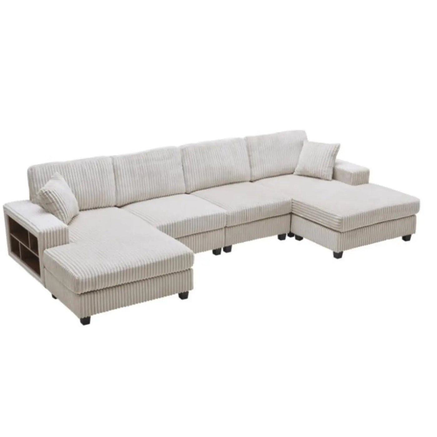 U-Shaped Convertible Sofa, 4 Seater Large Living Room Lounge by HouseOfZazla