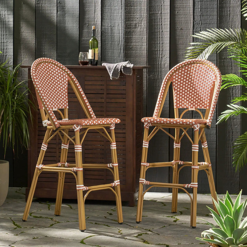 Outdoor PE Rattan French Barstool Set by HouseOfZazla