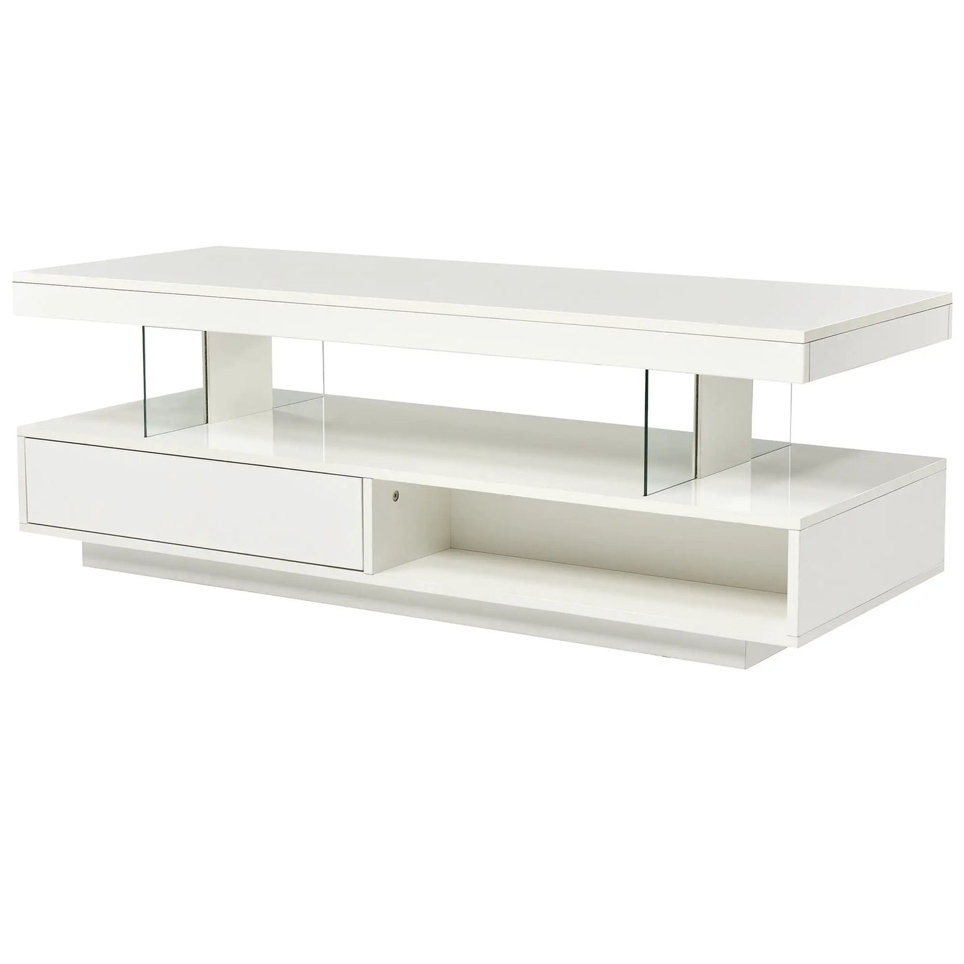 LED Coffee Table With 2 Drawers And Display Shelves by HouseOfZazla