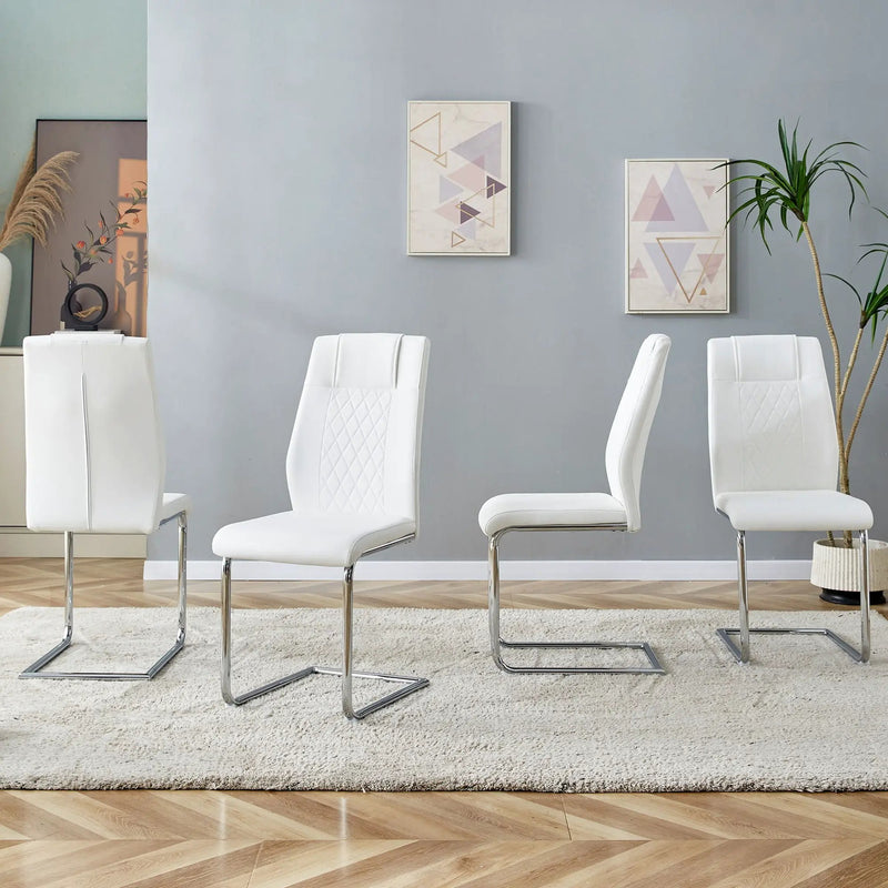 Modern Dining Chairs With Padded Seat, Metal Legs by Unique Piece Furniture