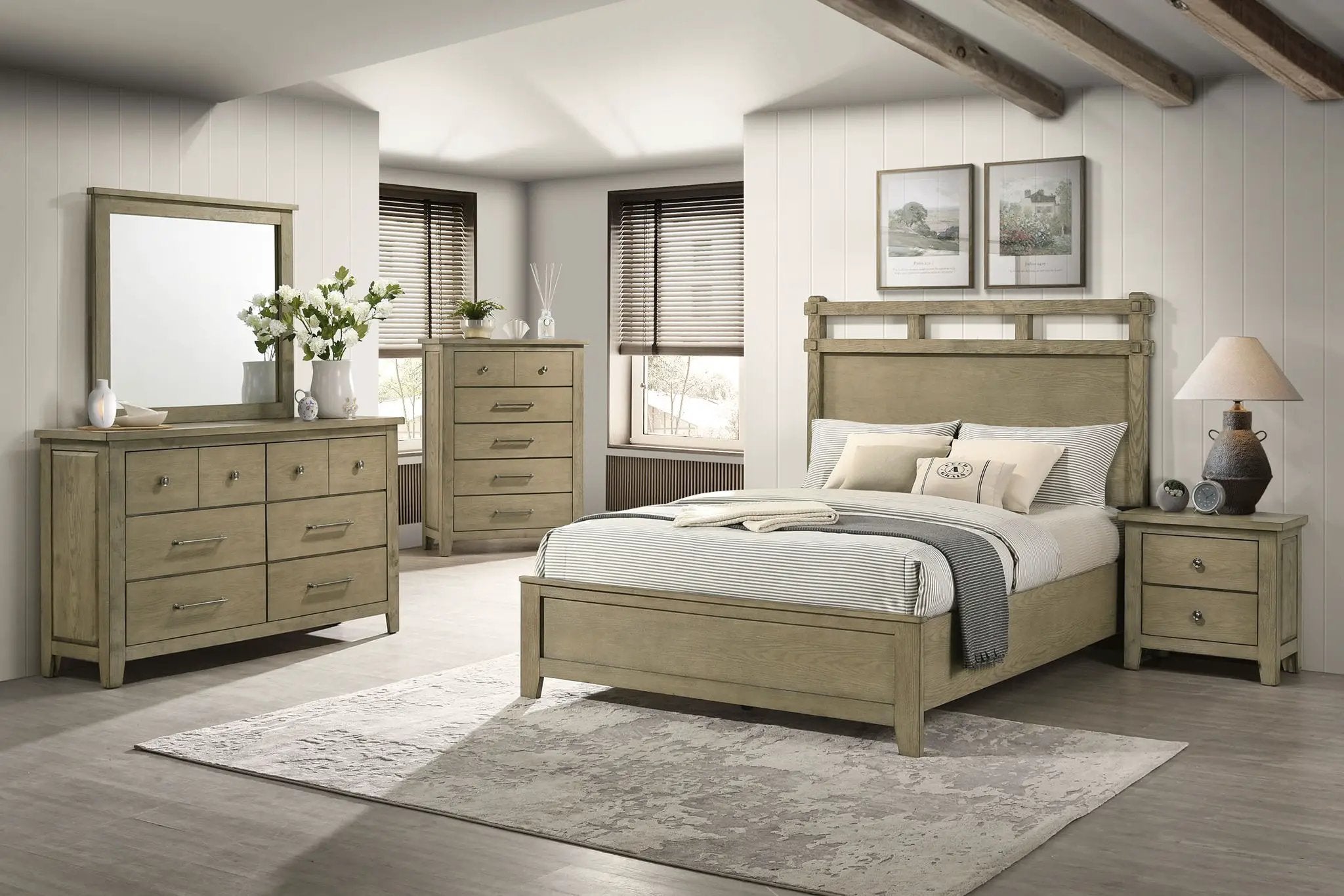 Hazlewood 5-piece Queen Bedroom Set Vineyard Oak by Unique Piece Furniture