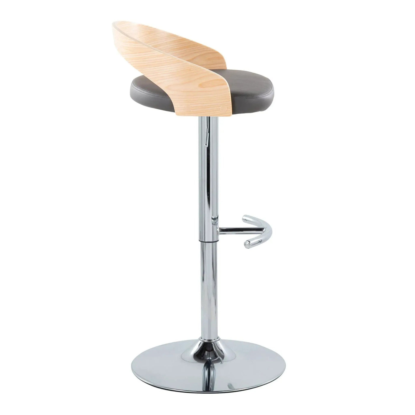 Grotto - Contemporary Adjustable Barstool, Swivel With Rounded T Footrest (Set of 2) by HouseOfZazla