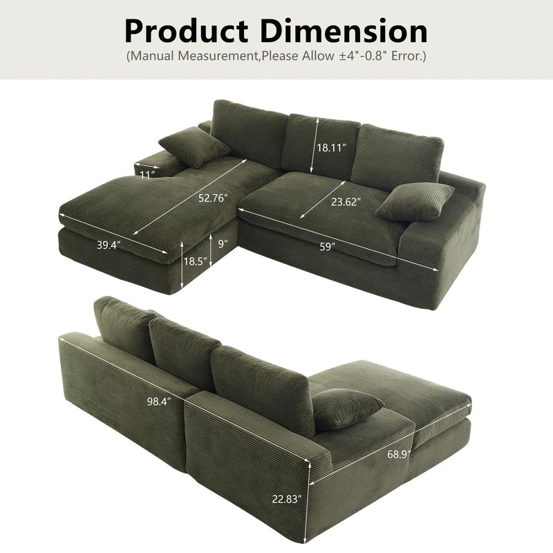 Compressed Sofa With 3 Back Cushions, 2 Throw Pillows by Unique Piece Furniture