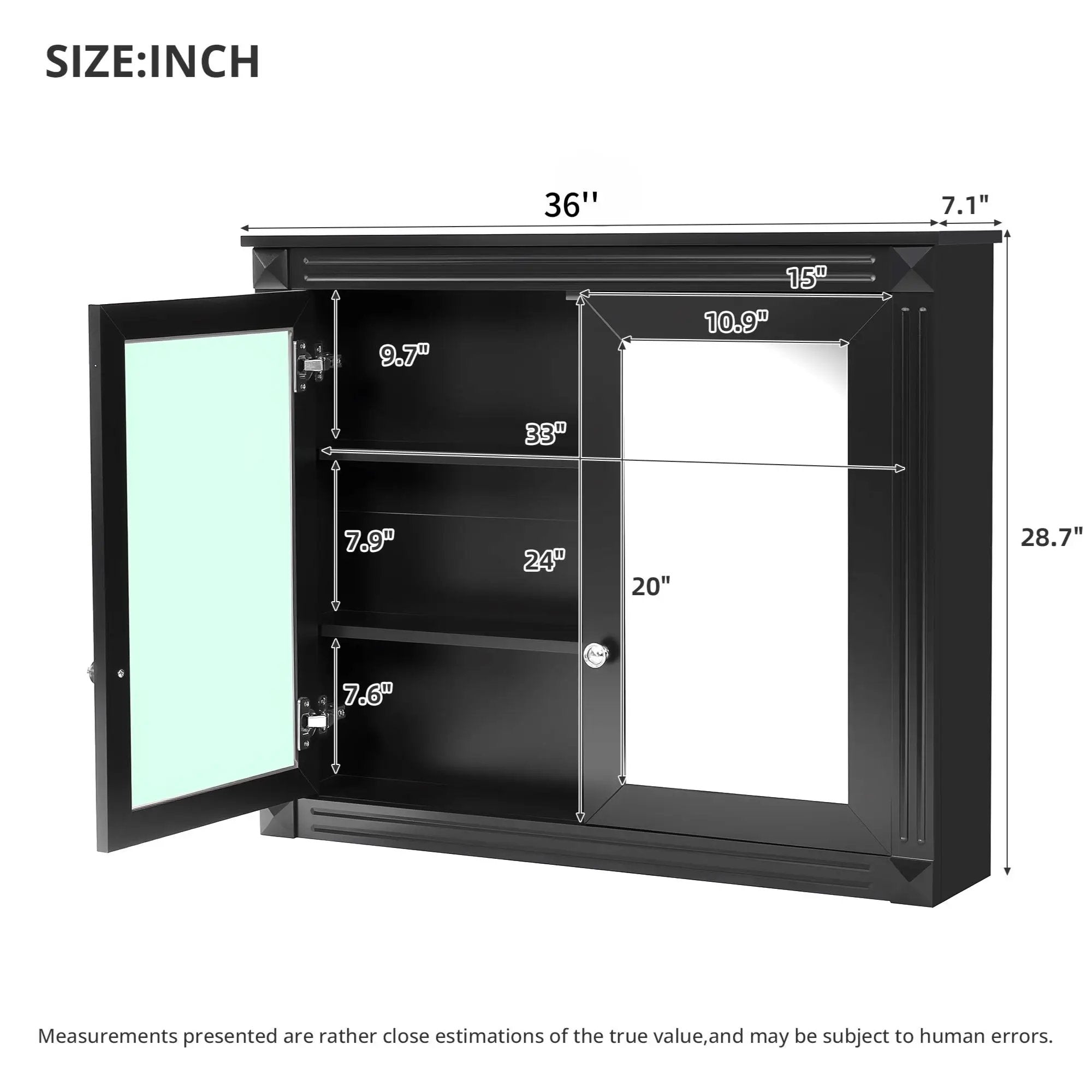 Wall-Mounted Medicine Cabinet With 2 Mirrors and Adjustable Shelves by HouseOfZazla