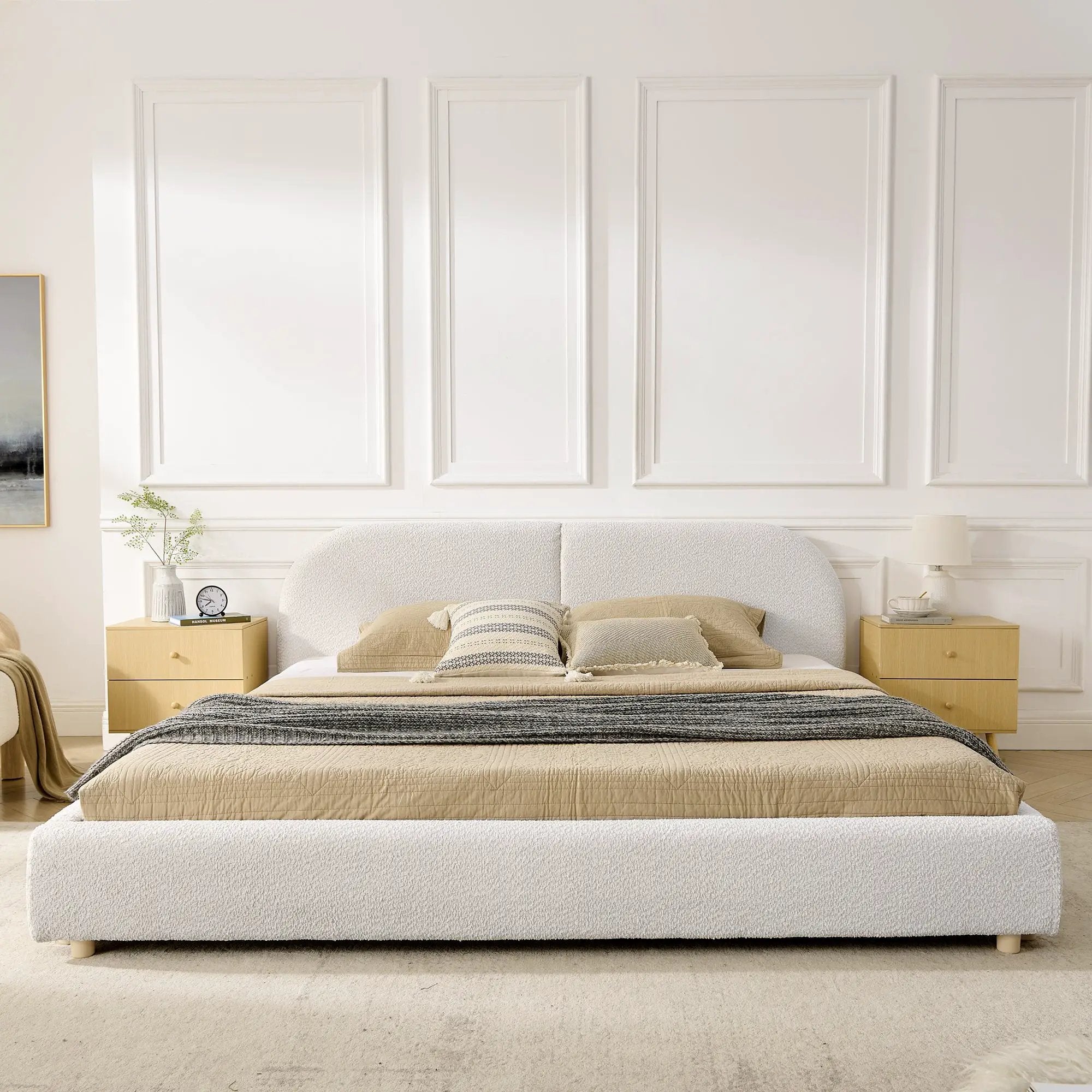 King Size Upholstered Bed Frame by HouseOfZazla