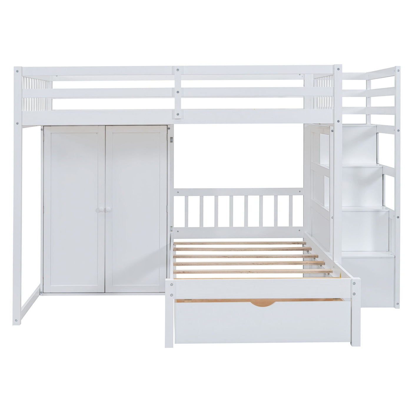 Bunk Bed With Wardrobe, Drawers by Unique Piece Furniture