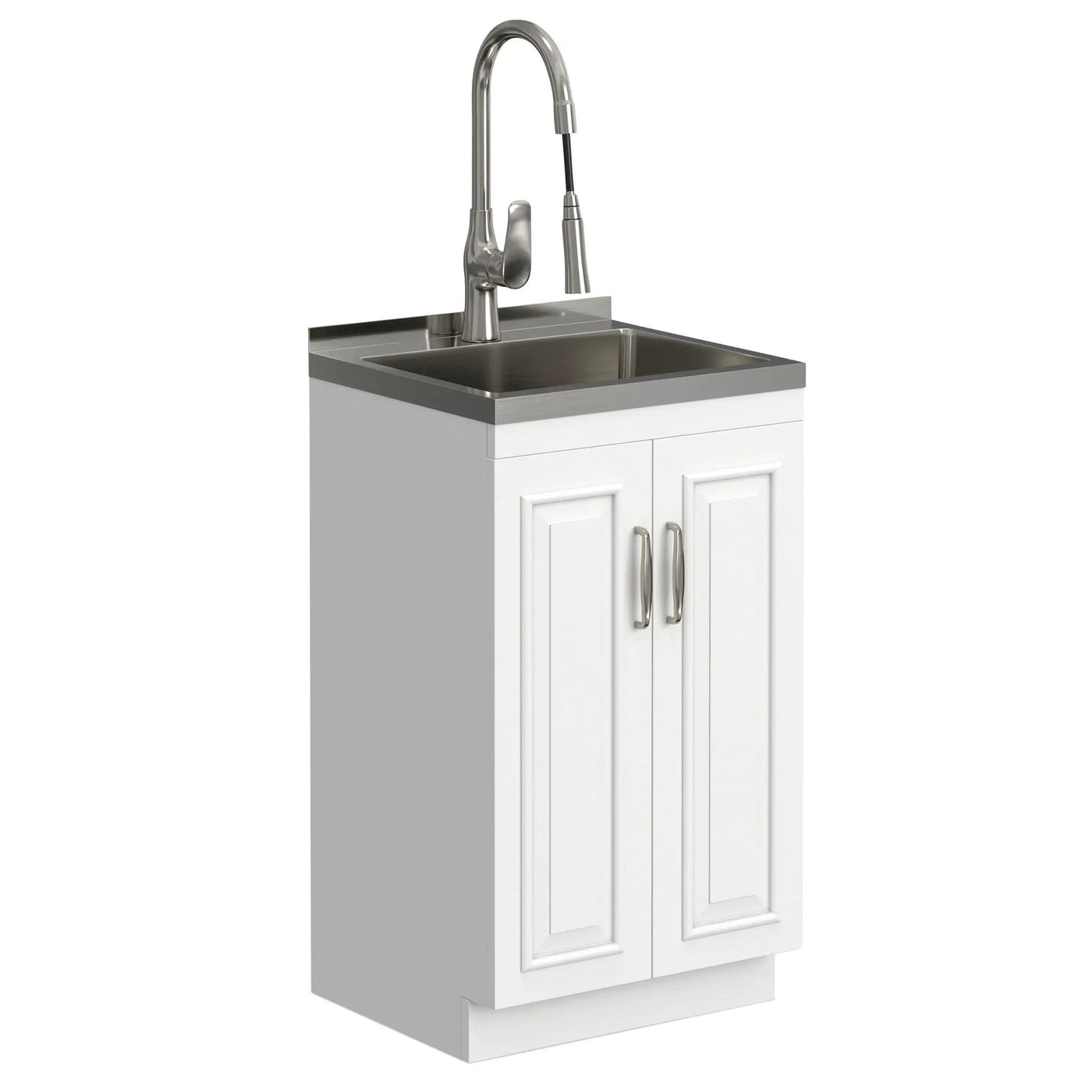 Darwin - Deluxe Laundry Cabinet With Pull-Out Faucet And Stainless Steel Sink by HouseOfZazla