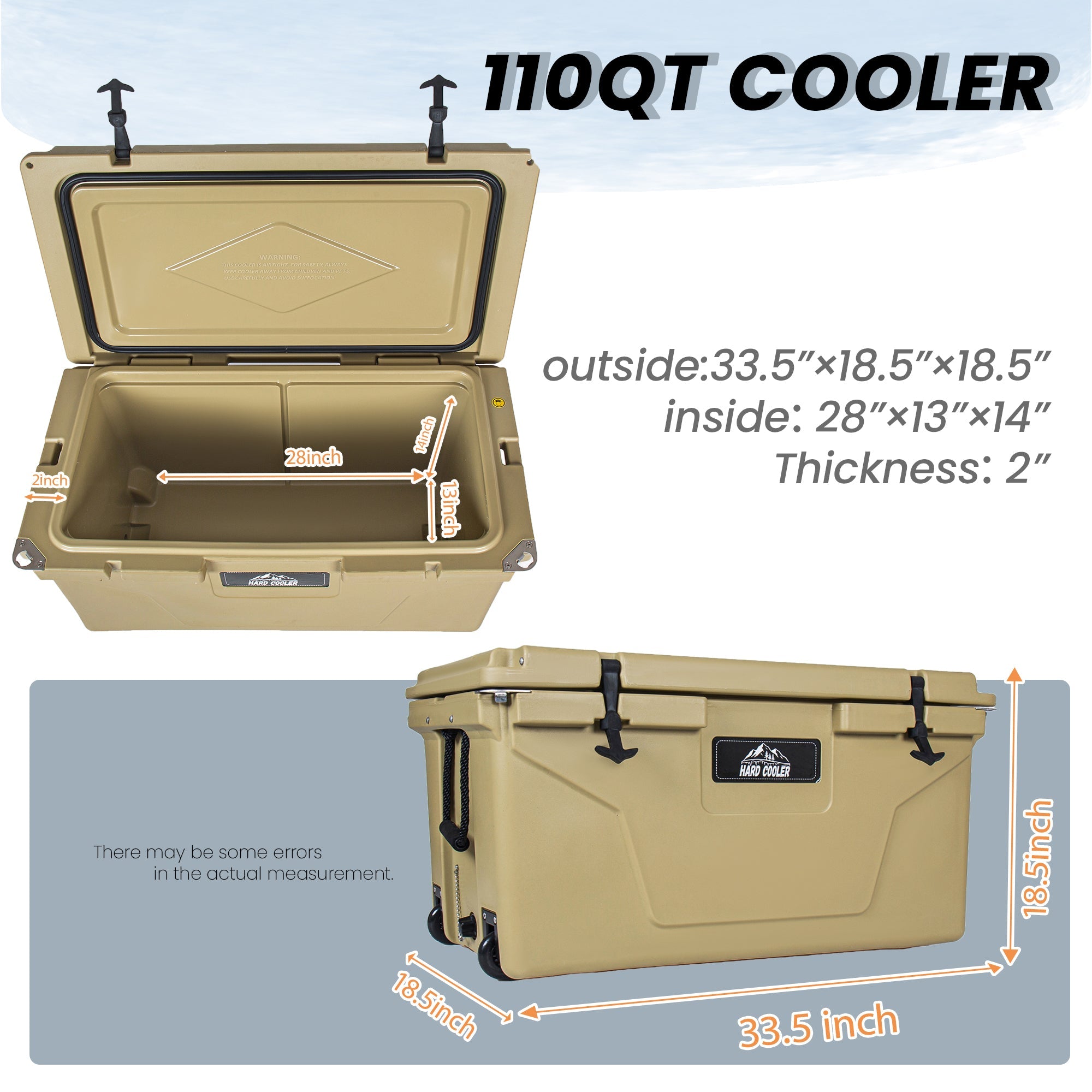 110 Quart Khaki Rotomolded Insulated Ice Chest by HouseOfZazla
