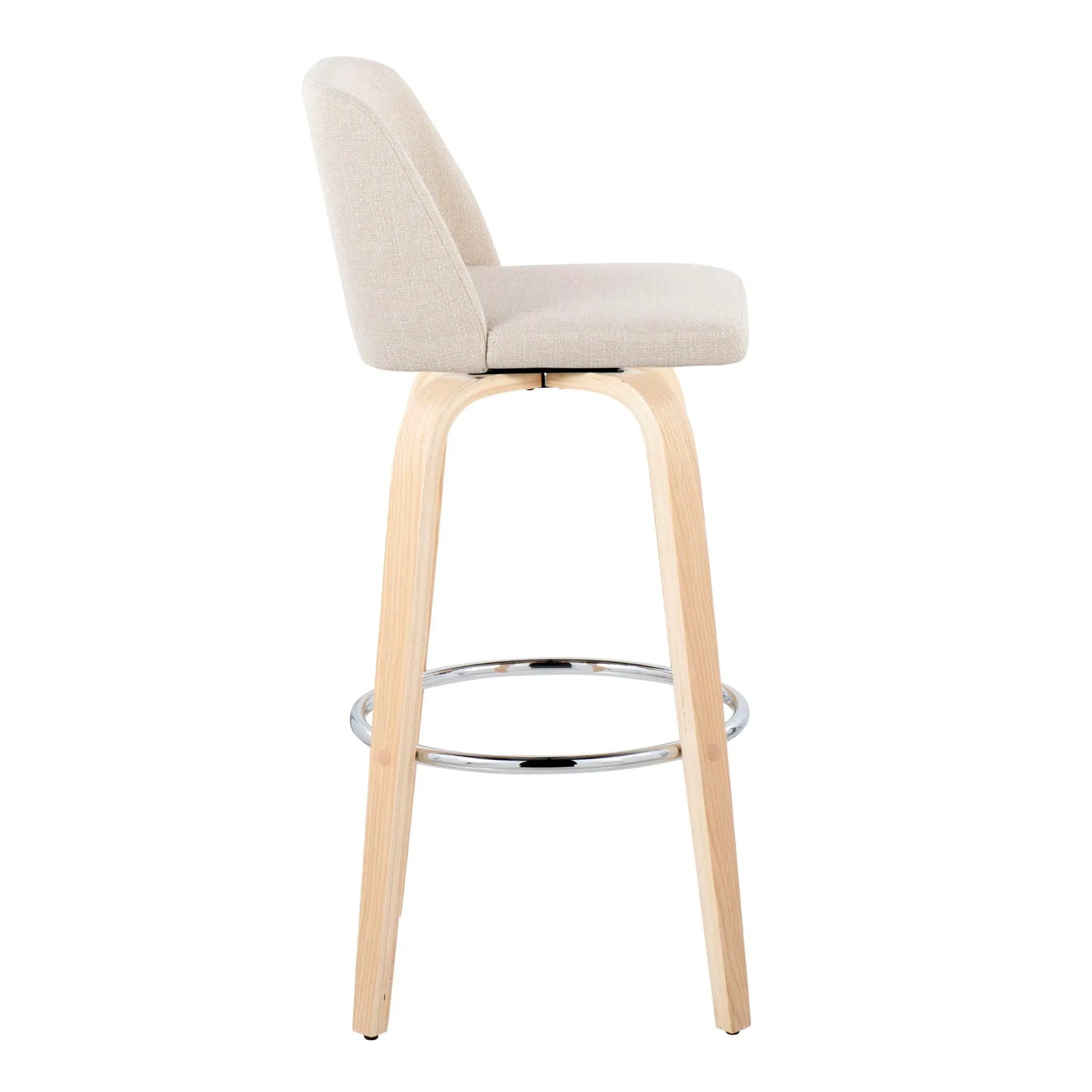Toriano - Contemporary Fixed Height Barstool & Swivel With Round Footrest (Set of 2) by Unique Piece Furniture