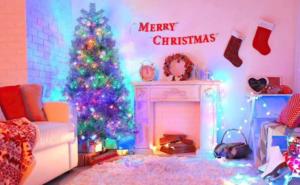 6FT Sliver Pre-Lit Artificial Christmas Tree by HouseOfZazla