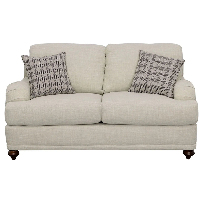 Glenn Upholstered English Arm Loveseat Light Grey and Grey by Unique Piece Furniture