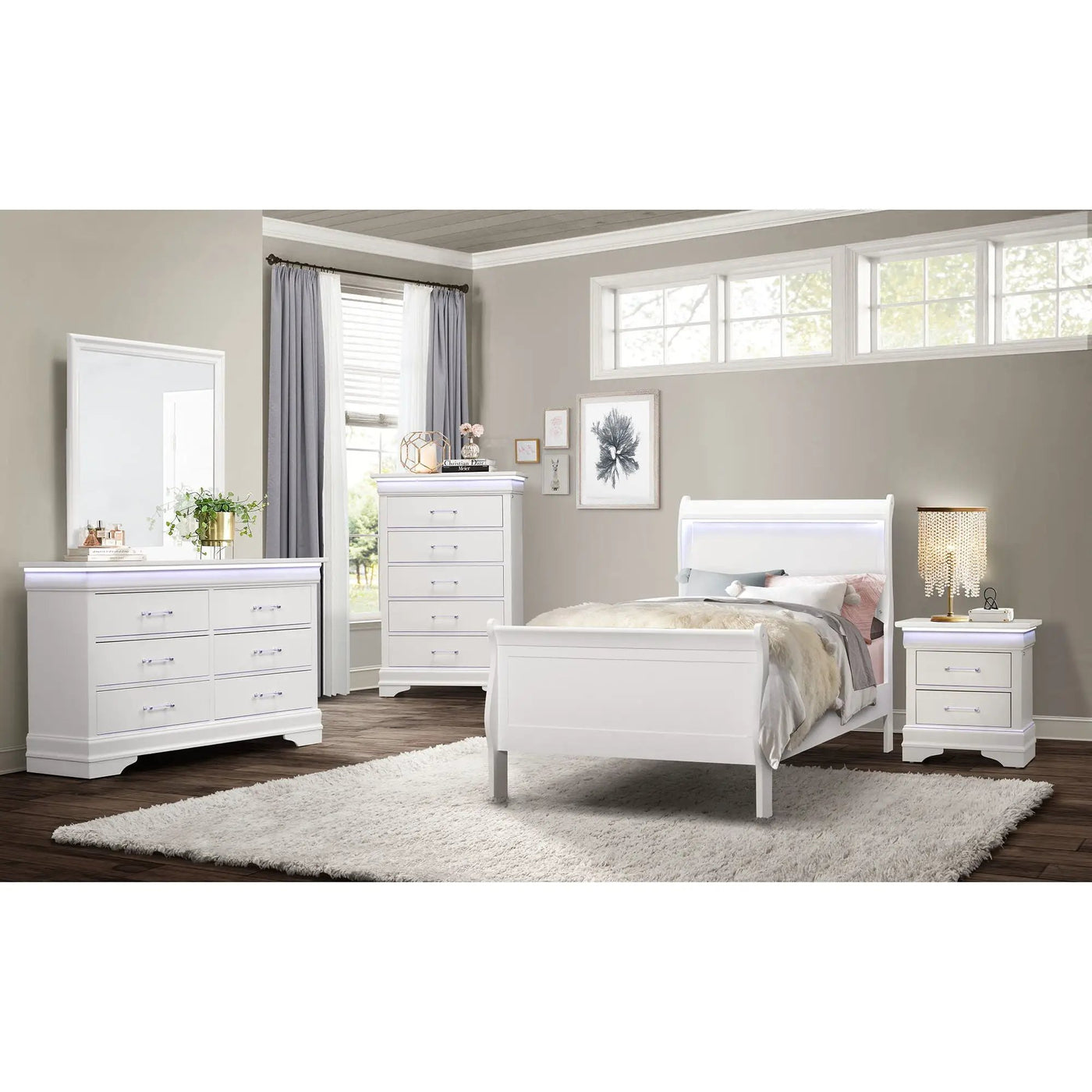 Charlston - Bed With LED by Unique Piece Furniture