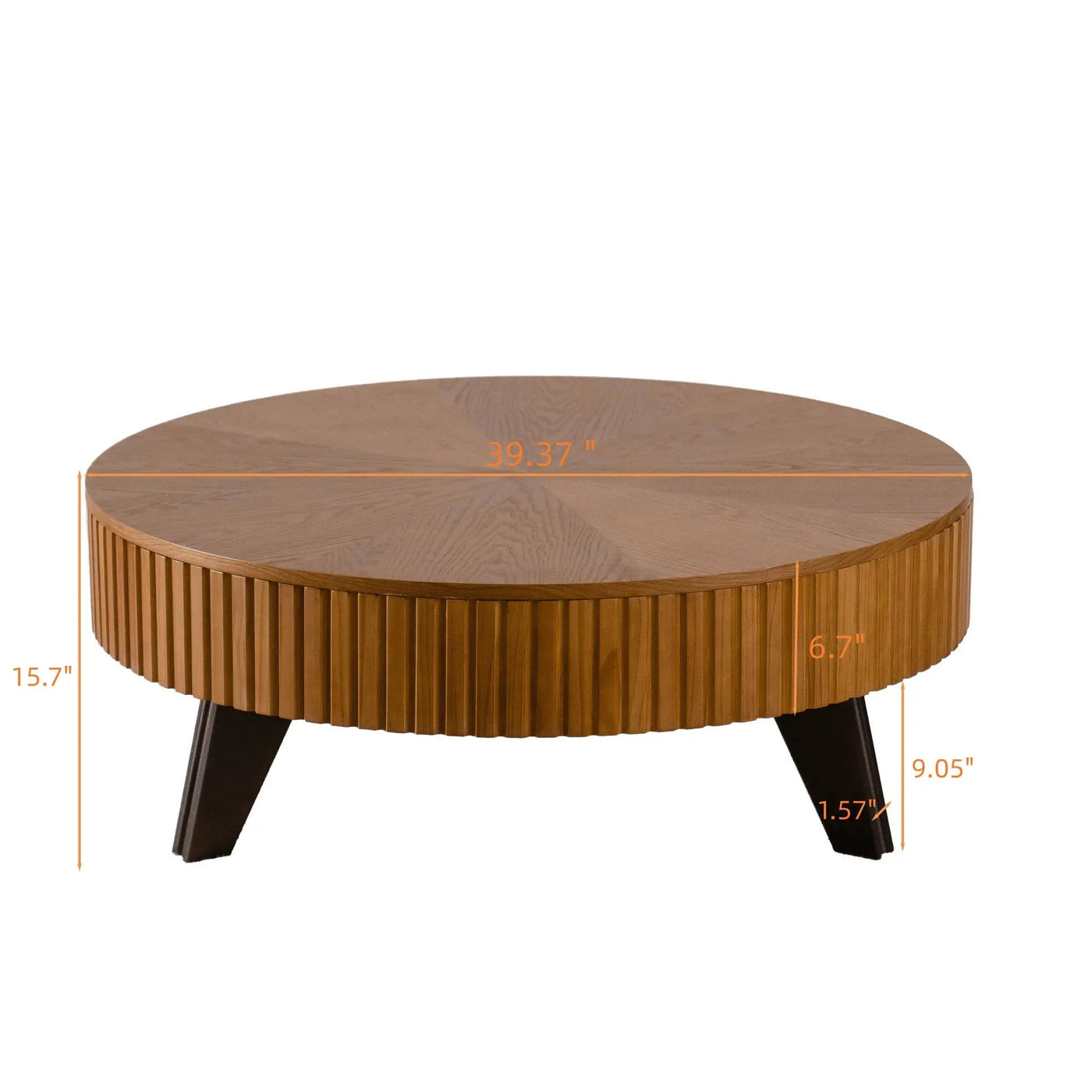 Round Retro Coffee With Solid Wood Legs by HouseOfZazla