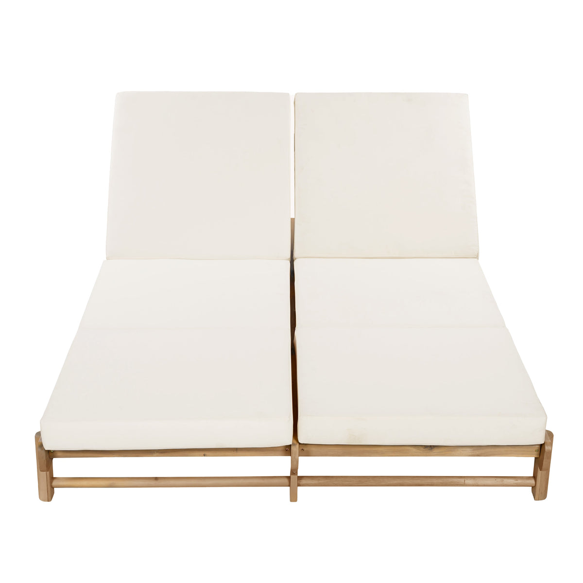 Light Teak Acacia Wood Double Chaise Lounger Set, photo 8 of 10