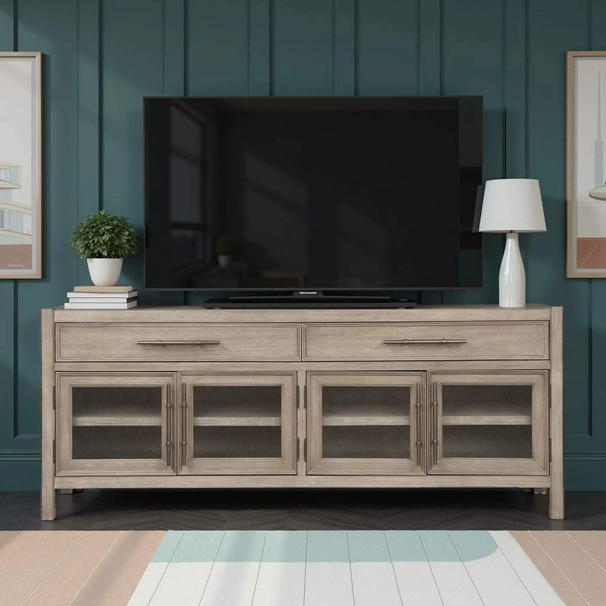 Cypress Lane - TV Stand Console - White Oak by Unique Piece Furniture