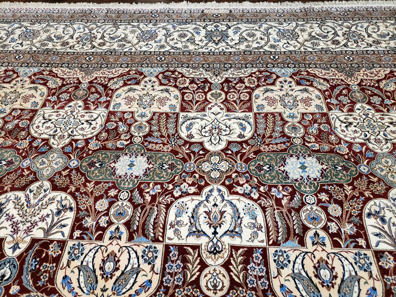 Persian Nain Rug 11x15 – Wool on Silk, Hand-Knotted, Signed Masterpiece by Jewel Rugs