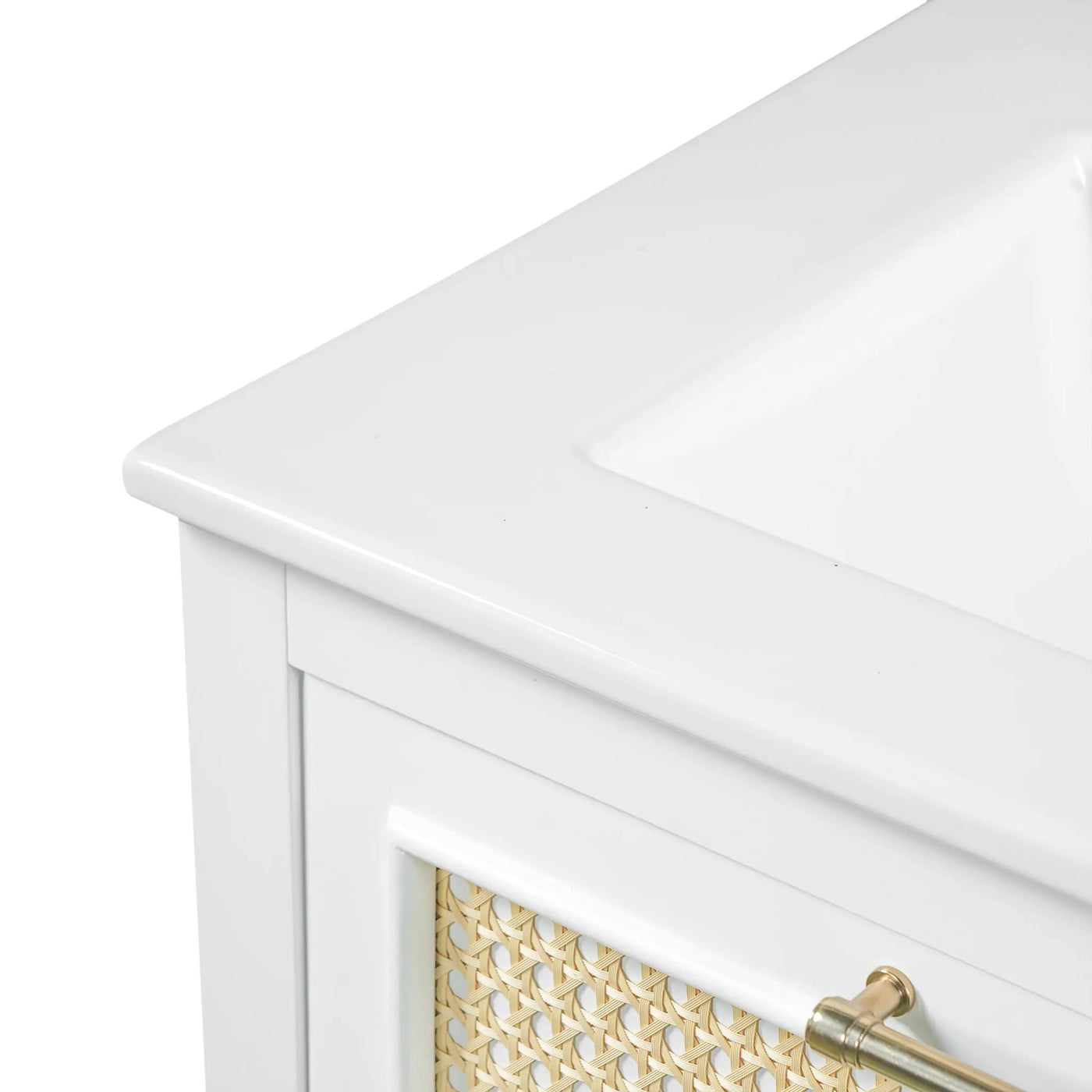 Modern Bathroom Vanity With Integrated Sink, Cabinet With 1 Deep Drawer And 1 Tip-Out Drawer by HouseOfZazla