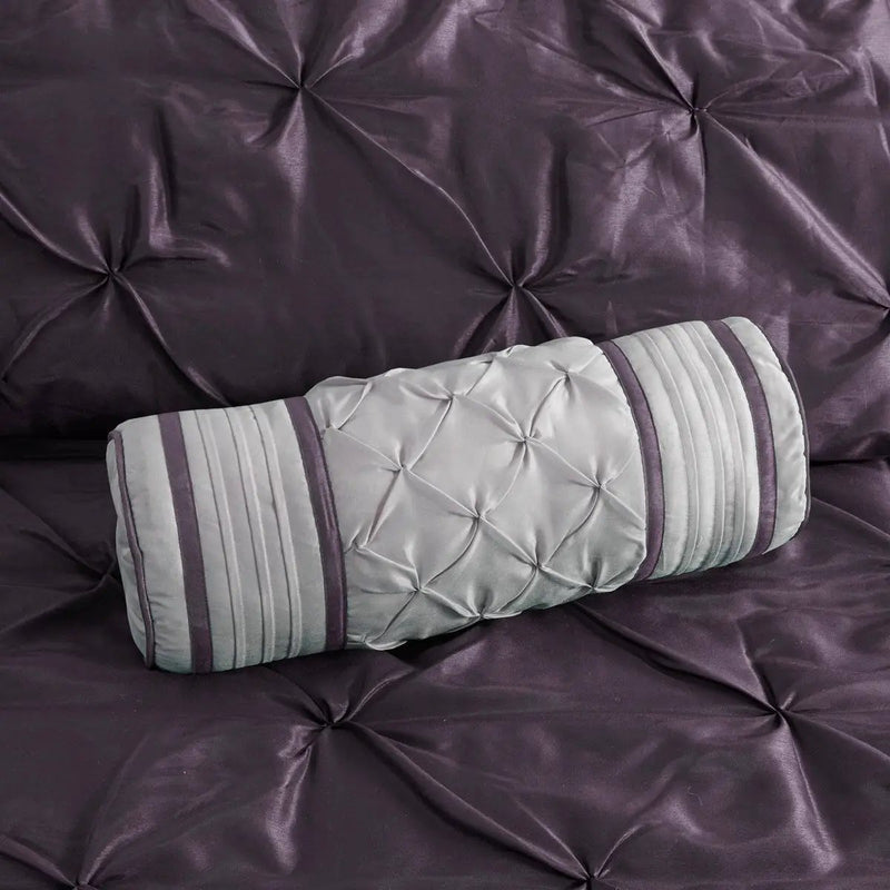 7 Piece Tufted Comforter Set Plum Queen by HouseOfZazla