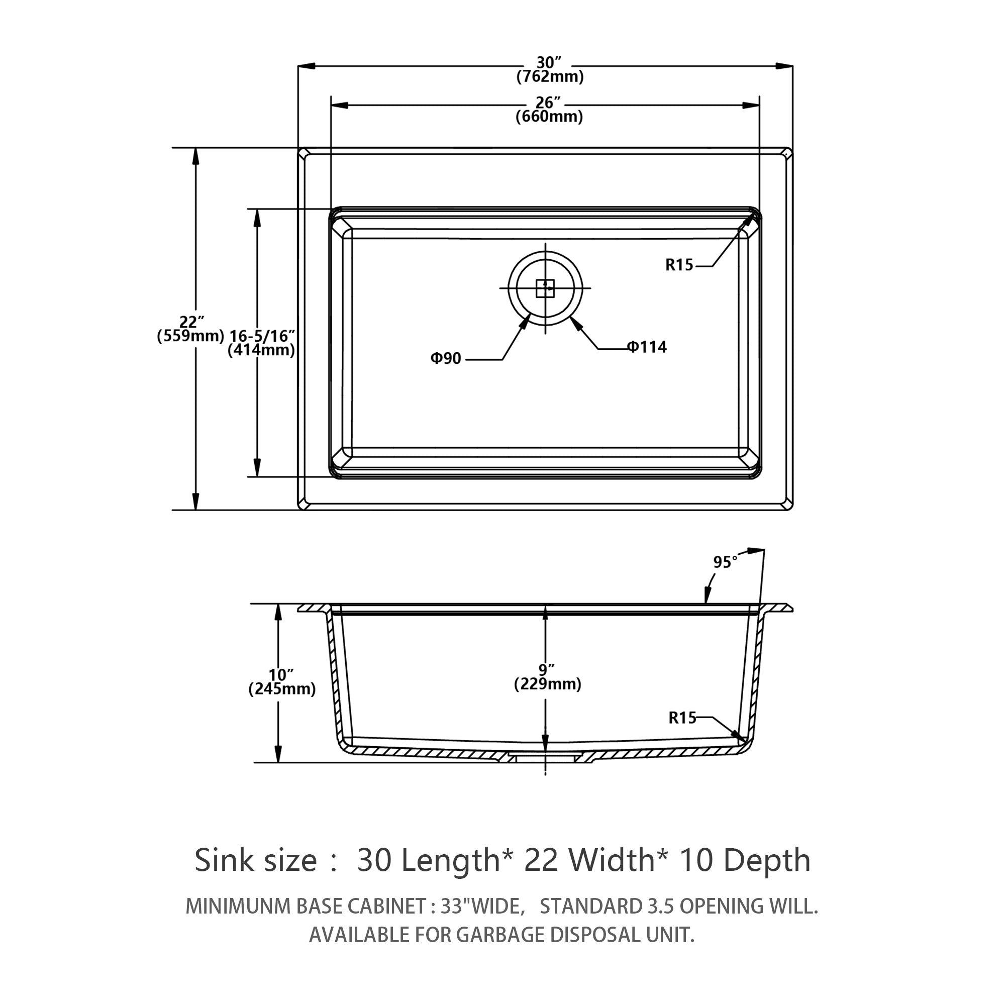 Quartz Kitchen Sink 30" X 22" Granite Composite Workstation Drop In Sink - White by HouseOfZazla