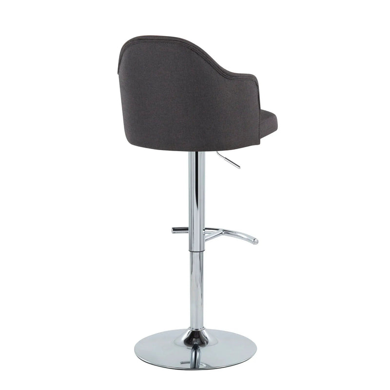 Ahoy - Contemporary Adjustable Barstool With Swivel With Rounded T Footrest (Set of 2) by Unique Piece Furniture