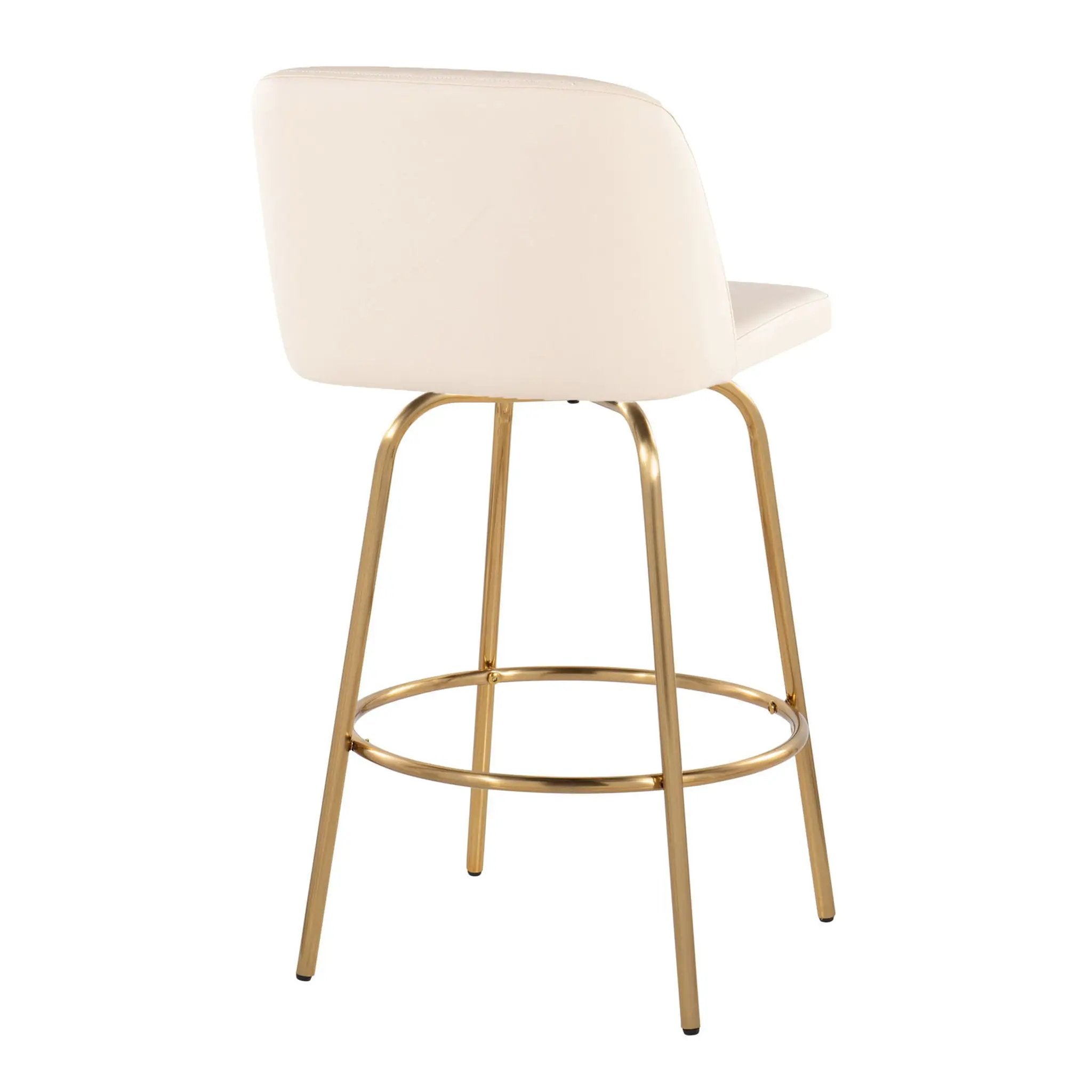 Toriano - Contemporary, Fixed Height Counter Stool With Swivel With Round Footrest (Set of 2) by Unique Piece Furniture