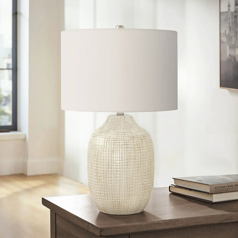 Table Lamp, Lighting, Ceramic, Contemporary - Cream by Unique Piece Furniture