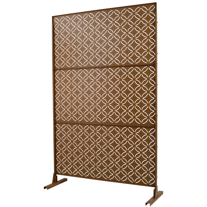 Metal Decorative Privacy Screen with Rust-Resistant Steel - Brown, photo 11 of 11