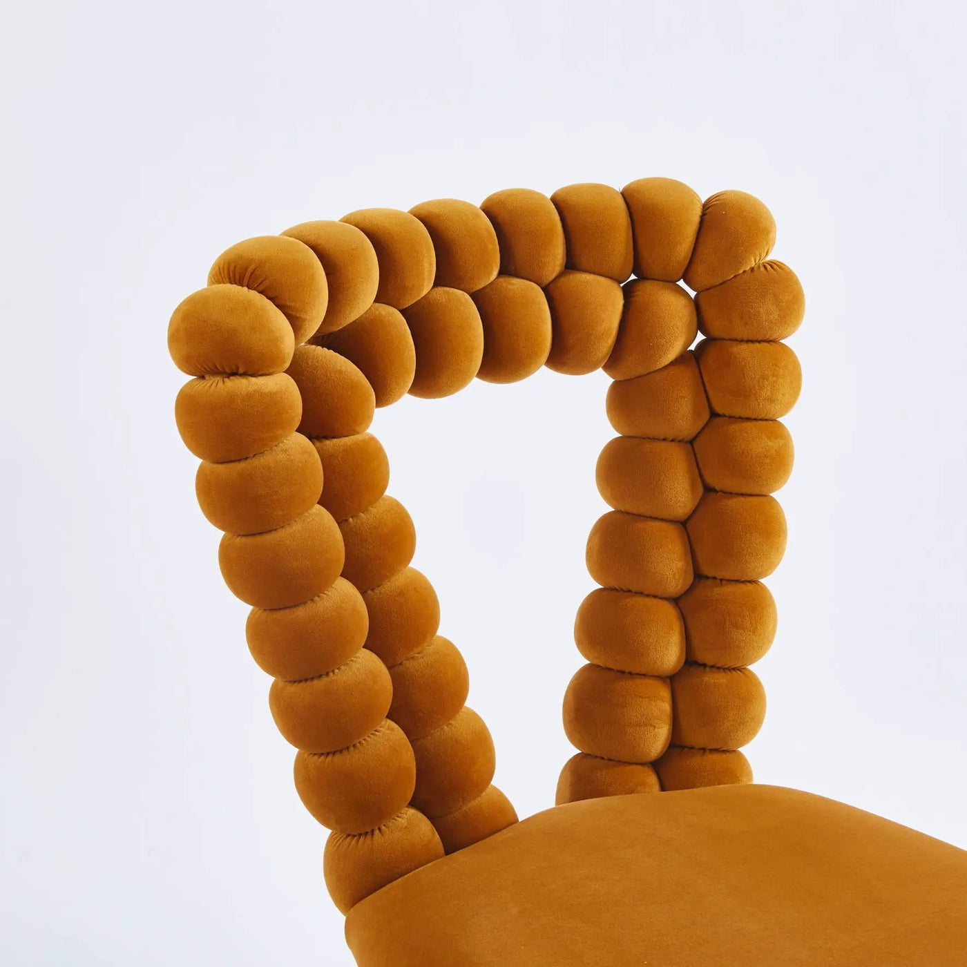 Modern Chair With Iron Tube Legs, Soft Cushions And Comfortable Backrest, Suitable For Dining Room, Living Room, Cafe, Hairball Back by Unique Piece Furniture