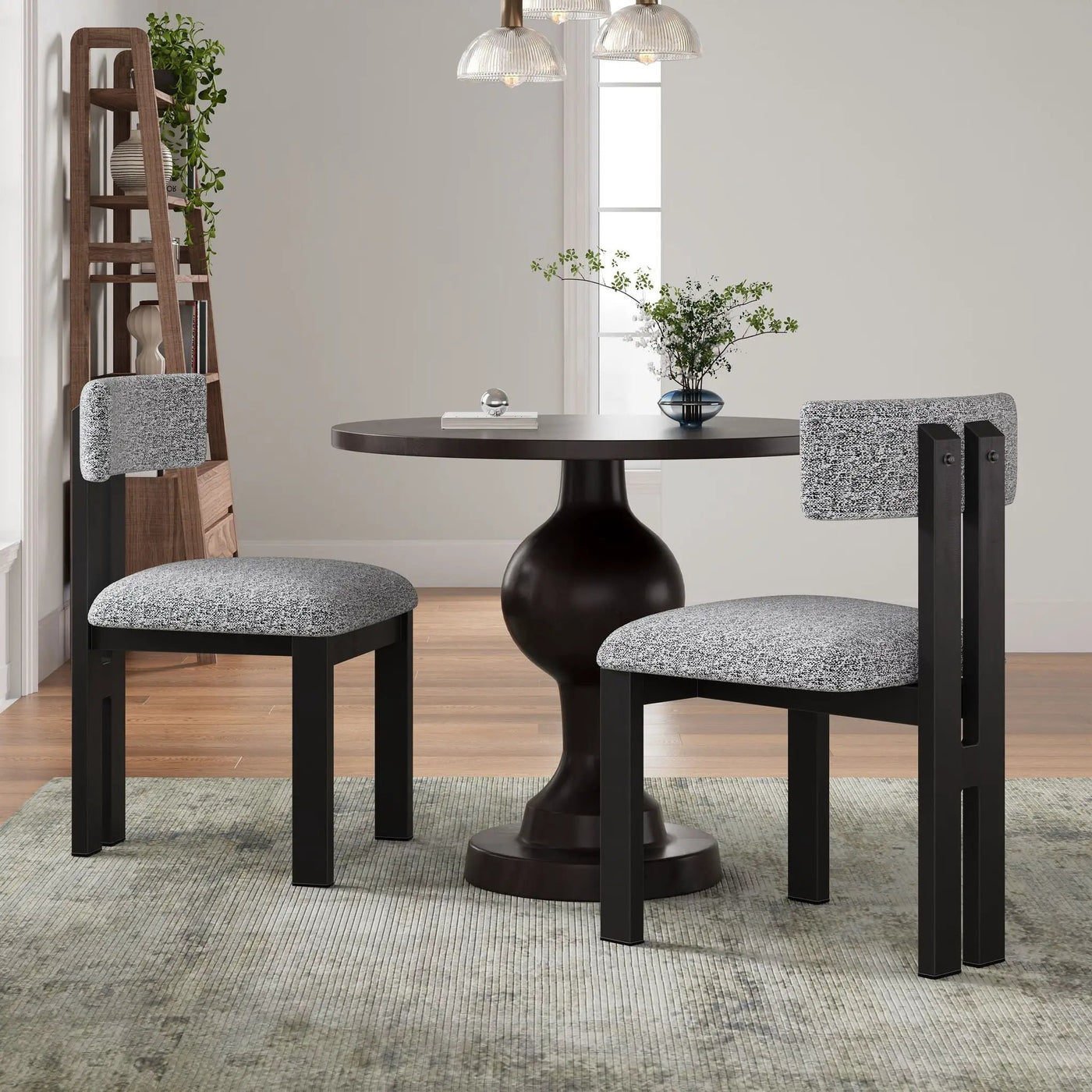 Modern Upholstered Armless Dining Chairs With Metal Legs by HouseOfZazla