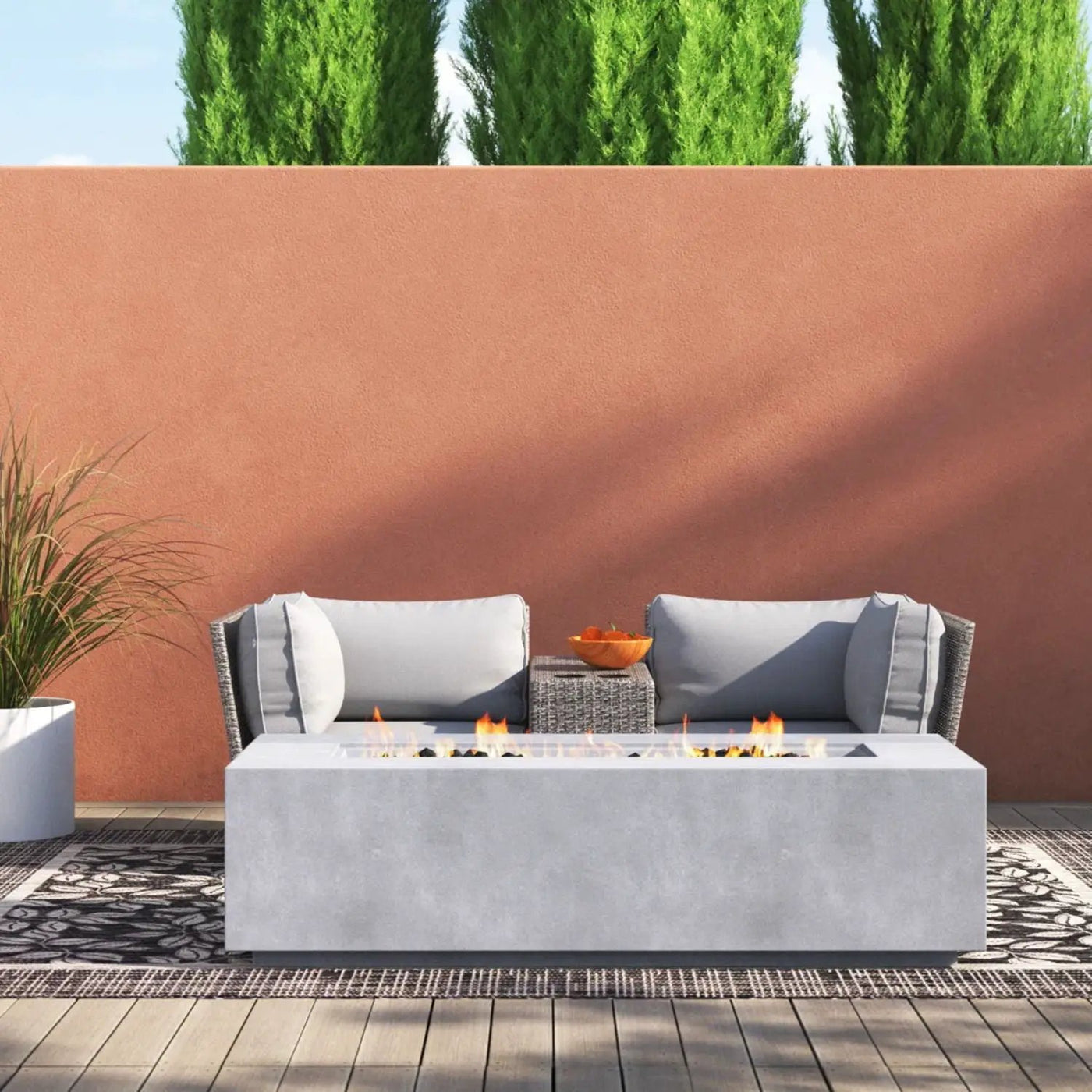 Outdoor Elegance Conversation Set With Fire Pit by Unique Piece Furniture
