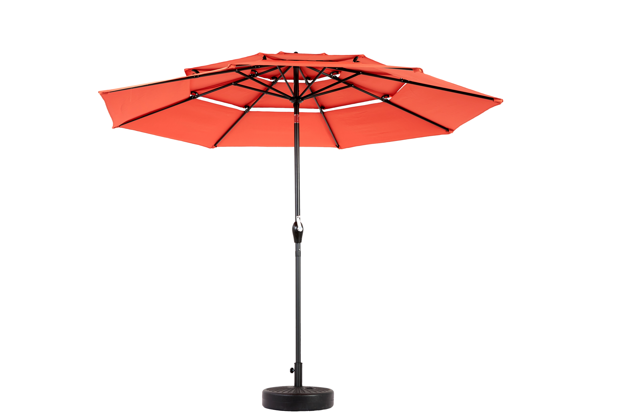 Aluminium 10ft 3-Tier Auto-Tilt Outdoor Patio Umbrella - Orange (No Base) by HouseOfZazla